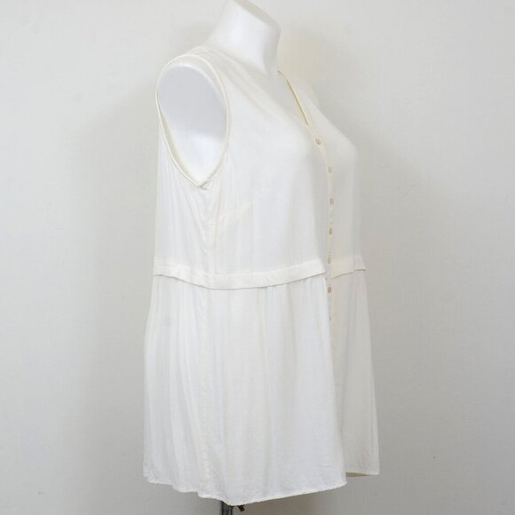 J.Jill 100% Rayon Ivory Plus Size 2X Sleeveless Summer Blouse Tank - Picture 3 of 9